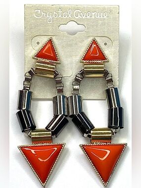 Women’s Orange Triangle Drop Earrings
